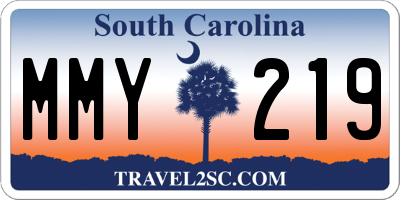 SC license plate MMY219