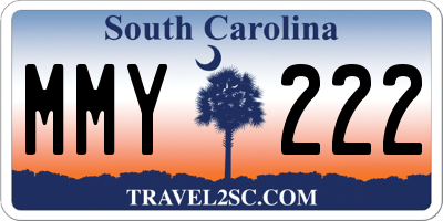 SC license plate MMY222