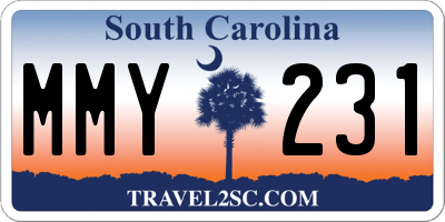 SC license plate MMY231