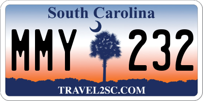 SC license plate MMY232