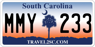 SC license plate MMY233