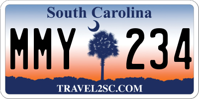 SC license plate MMY234