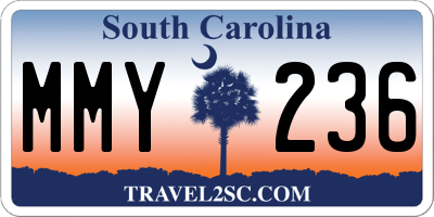 SC license plate MMY236