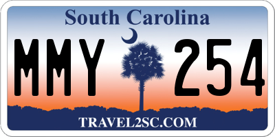 SC license plate MMY254