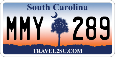 SC license plate MMY289
