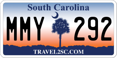 SC license plate MMY292