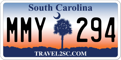 SC license plate MMY294