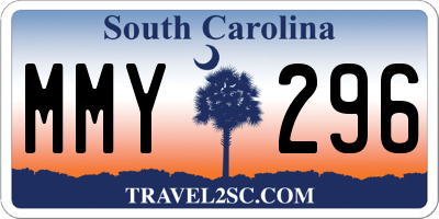 SC license plate MMY296