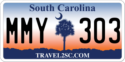 SC license plate MMY303