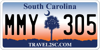 SC license plate MMY305