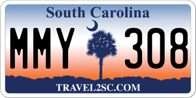 SC license plate MMY308