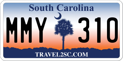 SC license plate MMY310