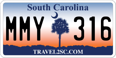 SC license plate MMY316