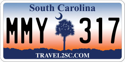 SC license plate MMY317
