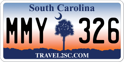 SC license plate MMY326
