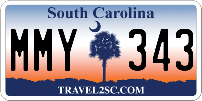 SC license plate MMY343