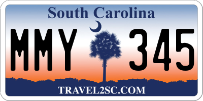 SC license plate MMY345