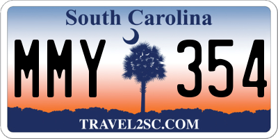 SC license plate MMY354