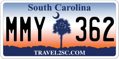 SC license plate MMY362