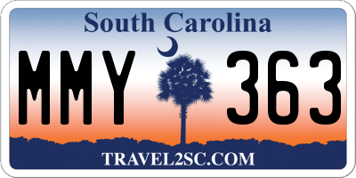 SC license plate MMY363
