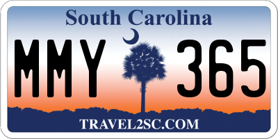 SC license plate MMY365