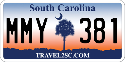 SC license plate MMY381