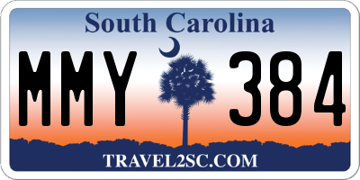 SC license plate MMY384