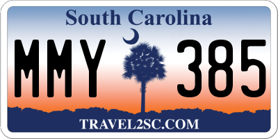 SC license plate MMY385