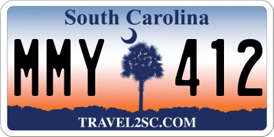 SC license plate MMY412