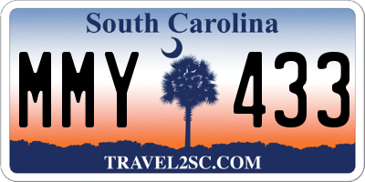 SC license plate MMY433