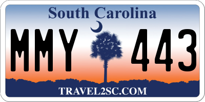 SC license plate MMY443