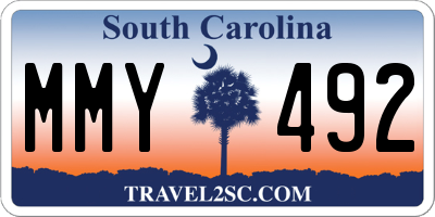 SC license plate MMY492