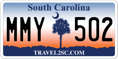 SC license plate MMY502