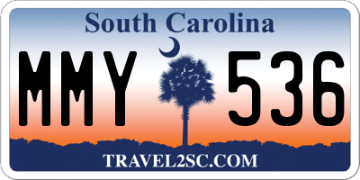 SC license plate MMY536
