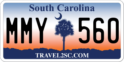 SC license plate MMY560