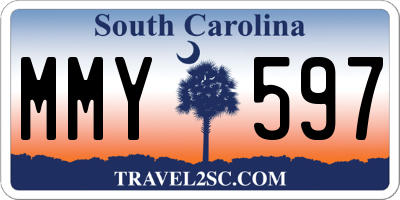 SC license plate MMY597