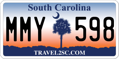 SC license plate MMY598