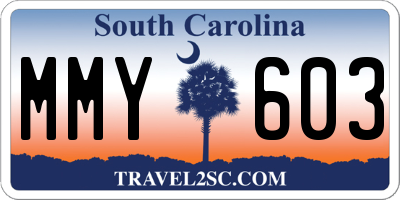 SC license plate MMY603