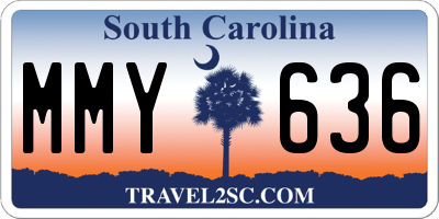 SC license plate MMY636