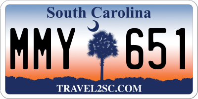 SC license plate MMY651