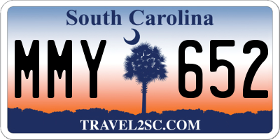SC license plate MMY652