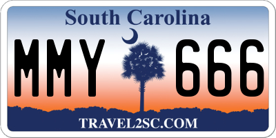 SC license plate MMY666