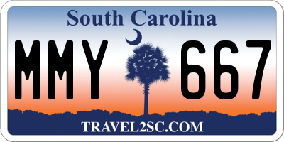 SC license plate MMY667