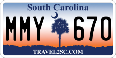 SC license plate MMY670