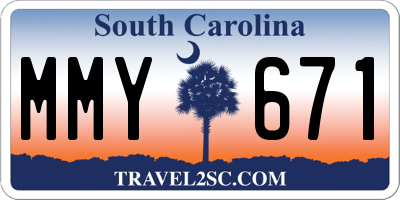 SC license plate MMY671