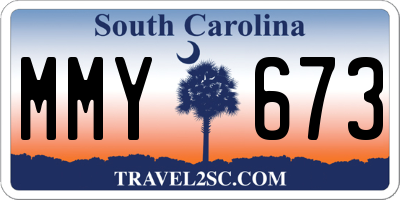 SC license plate MMY673