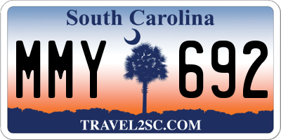 SC license plate MMY692