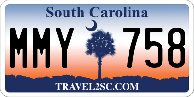SC license plate MMY758