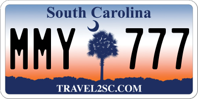 SC license plate MMY777