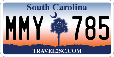 SC license plate MMY785
